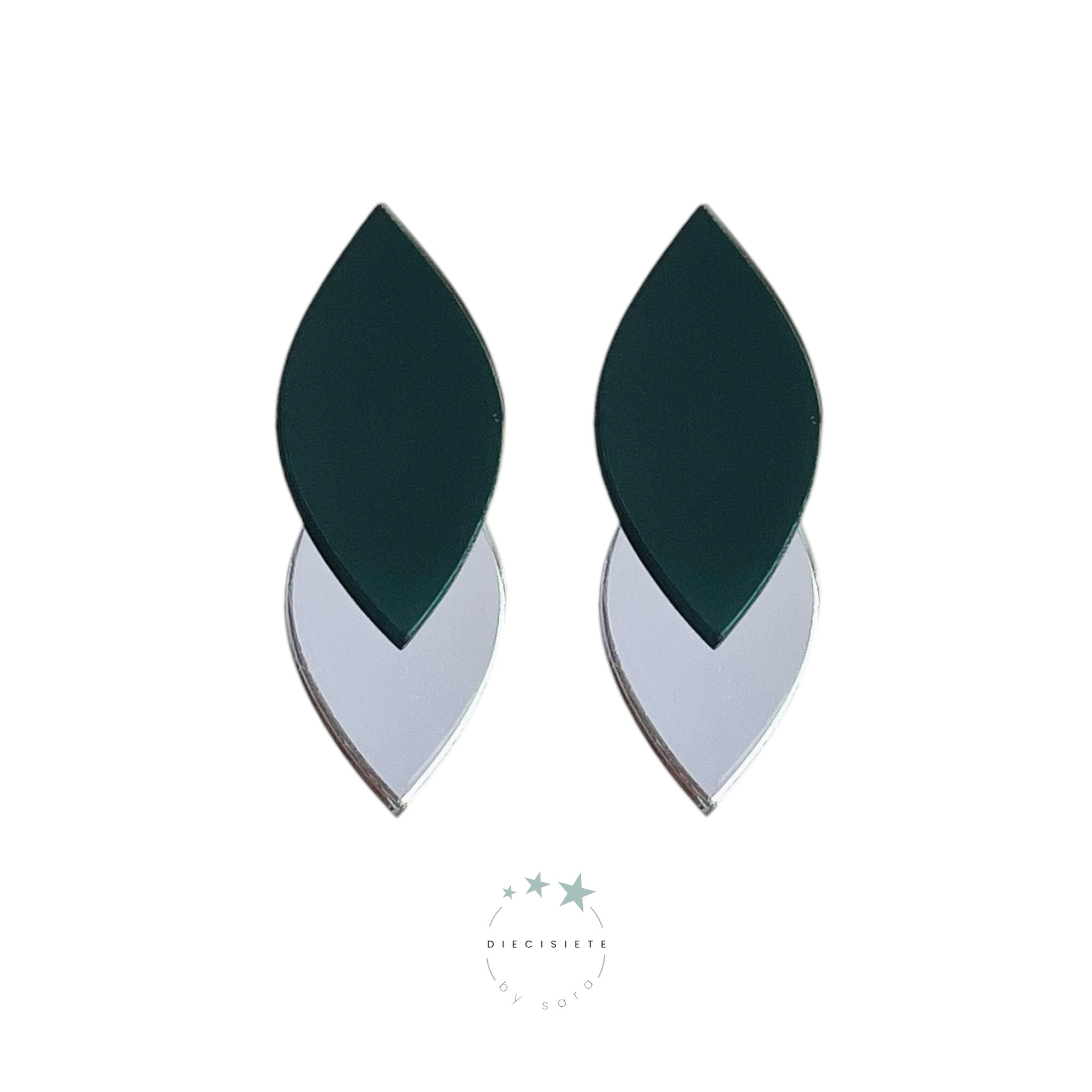 Pendientes Pétalos Negro y Plata