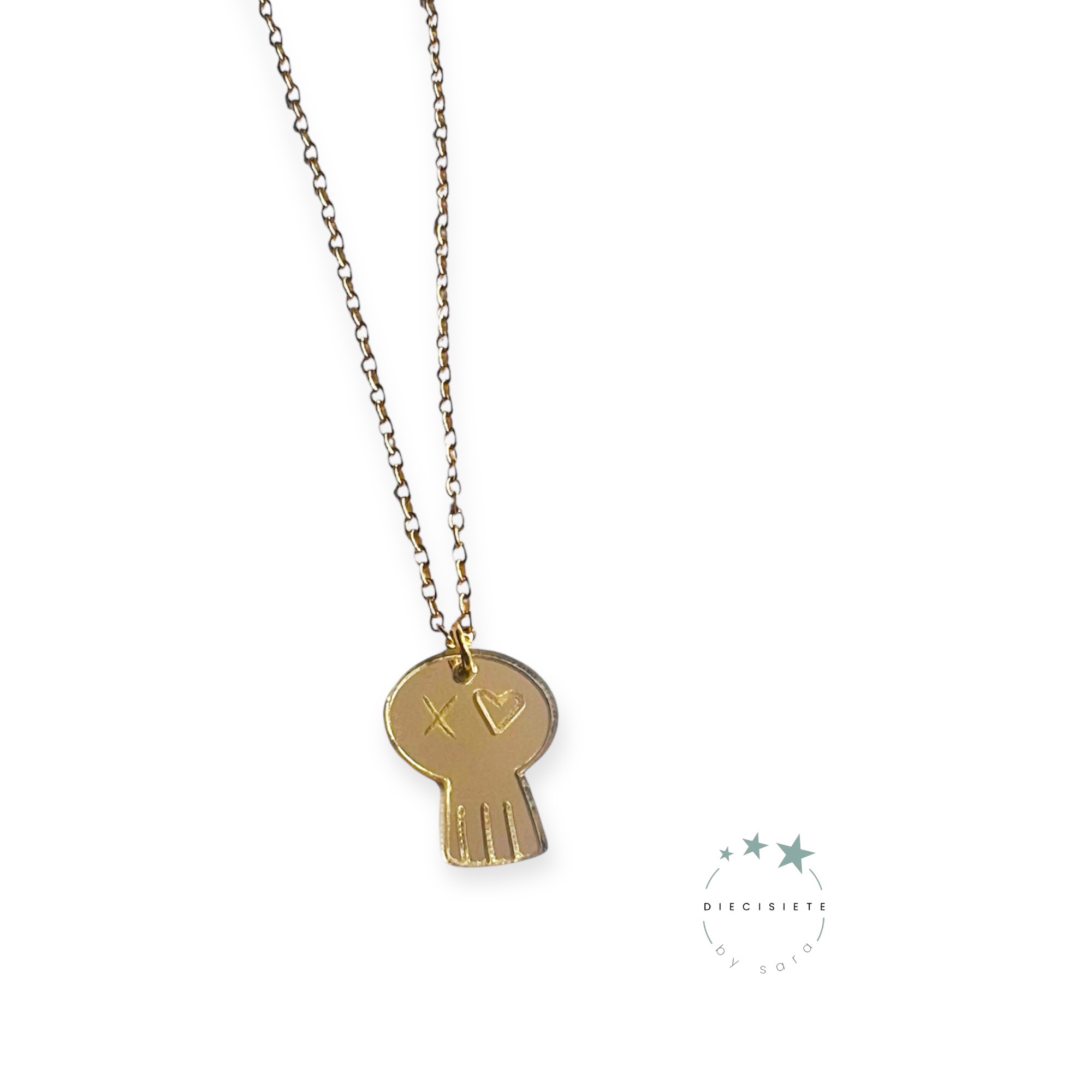Collar Calavera Dorada