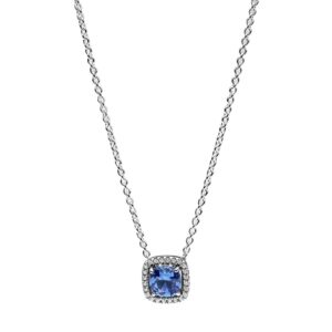 Collar Halo Azul Cuadrado Brillante 393560C01-45