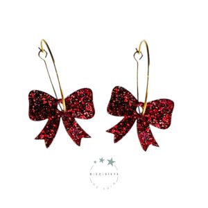 Pendientes Aro Lacito  Rojo