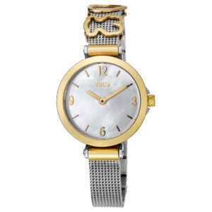 Reloj analógico Icon Charms de acero IP dorado con nácar 700350165