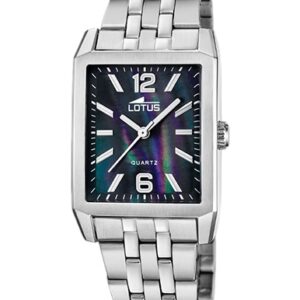 Reloj Lotus Acero Mujer Square Esfera Negra 18985/4