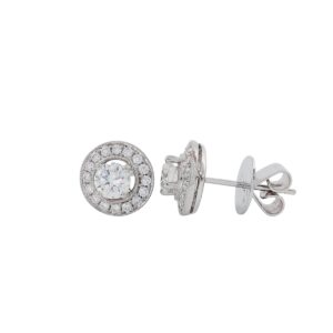 Pendientes en Oro Blanco Roseta de Diamantes