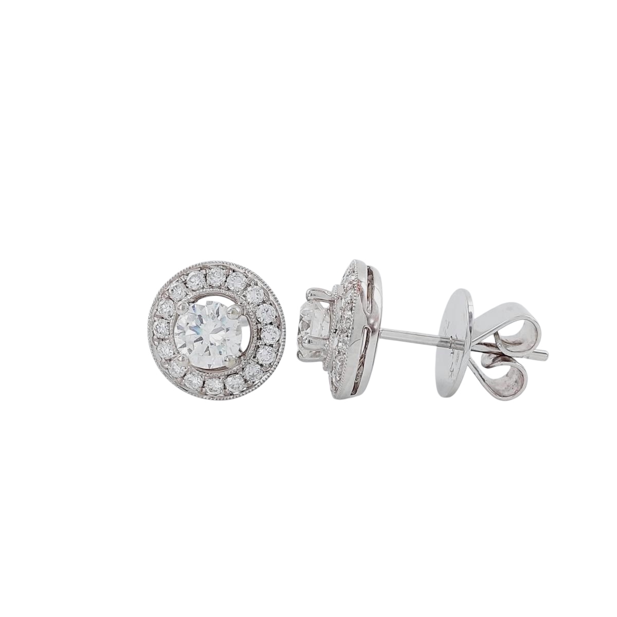 Pendientes en Oro Blanco Roseta de Diamantes