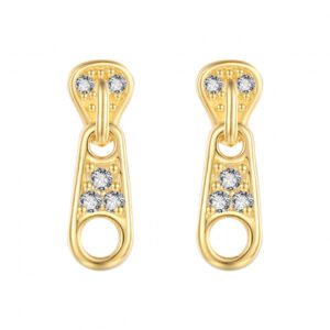 Pendientes de Plata Cremallera Gold