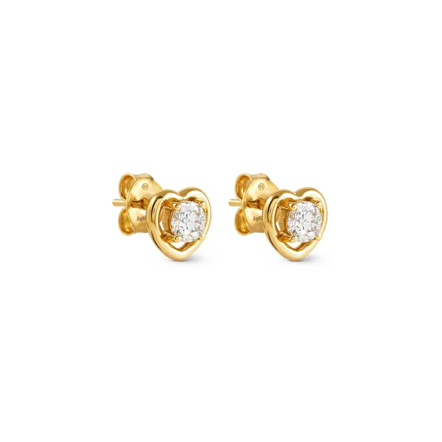 Pendientes Cosmiclove Corazón Oro Amarillo - Imagen 2