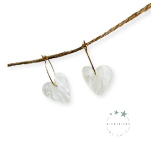Pendientes Aro Corazón Nácar