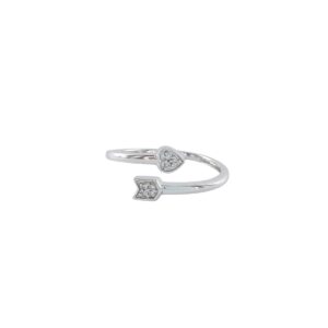Anillo Oro Blanco Flecha con Diamantes