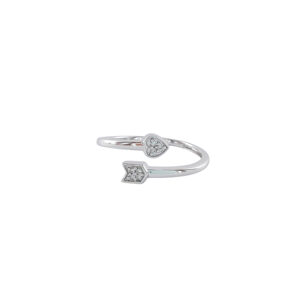 Anillo Oro Blanco Flecha con Diamantes
