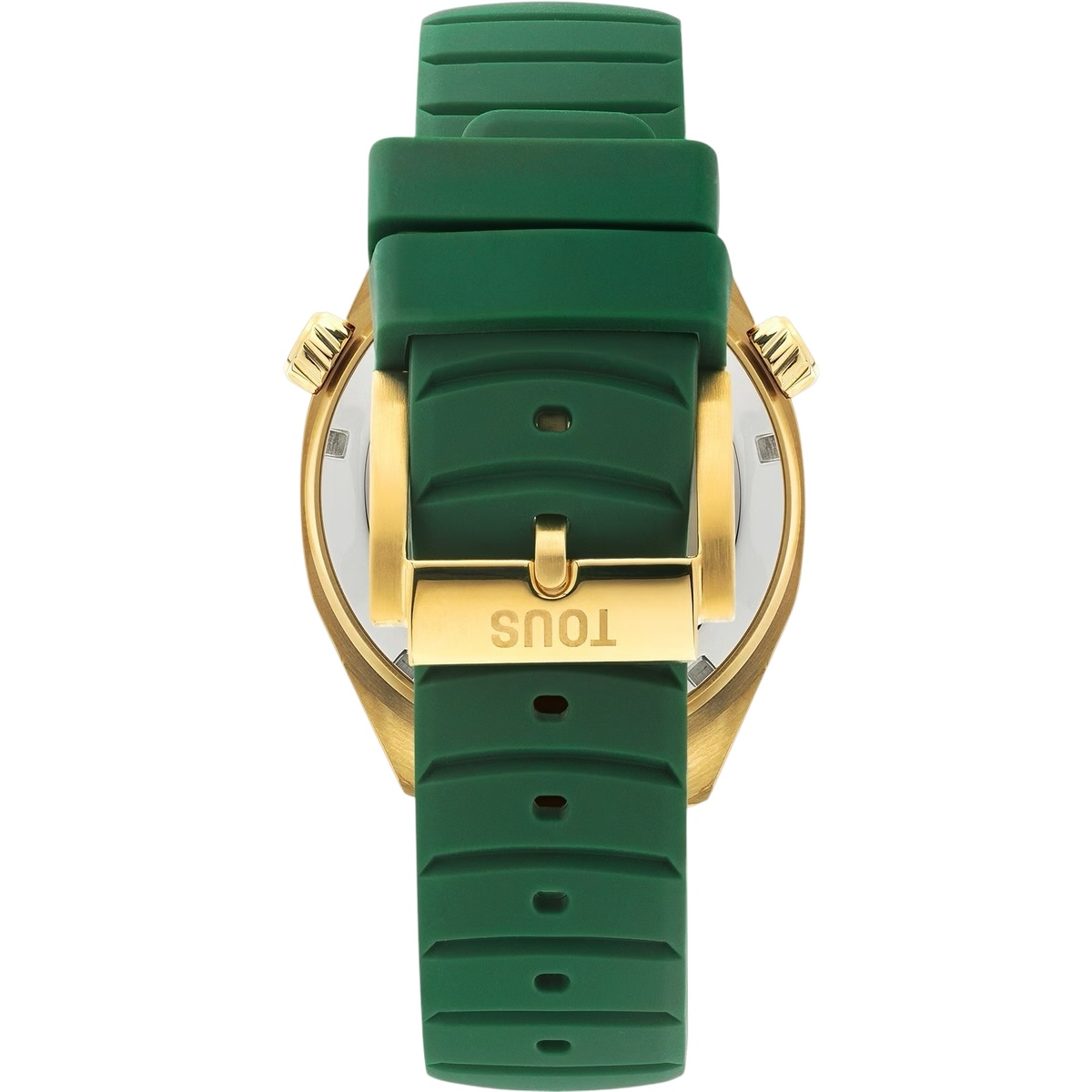 Reloj gmt automático con correa de silicona verde, caja de acero IPG dorado y esfera de nácar TOUS Now 3000133600o - Imagen 4