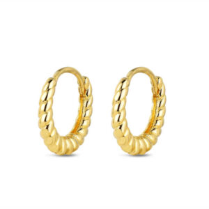Pendientes Plata Aro Rizado 15mm Gold
