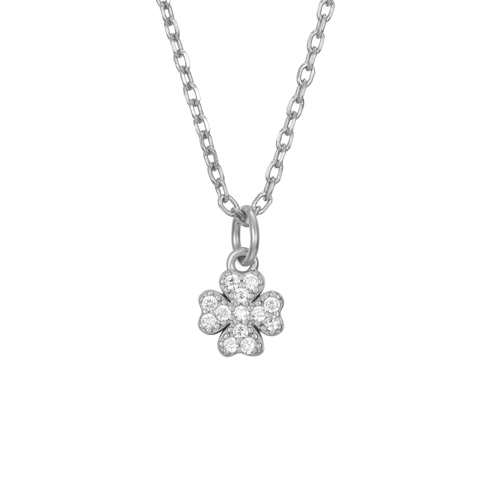 Collar Plata Trébol Circonitas