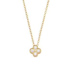 Collar Plata Flor Circonitas Gold