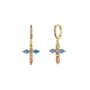 Pendientes Plata Croce Gold Multicolor