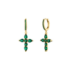 Pendientes Plata Croce Gold Verde
