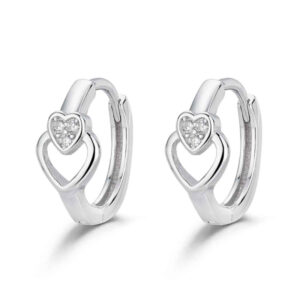 Pendientes Plata Aro Doble Corazón