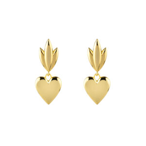 Pendientes Bronce Corazón llameante