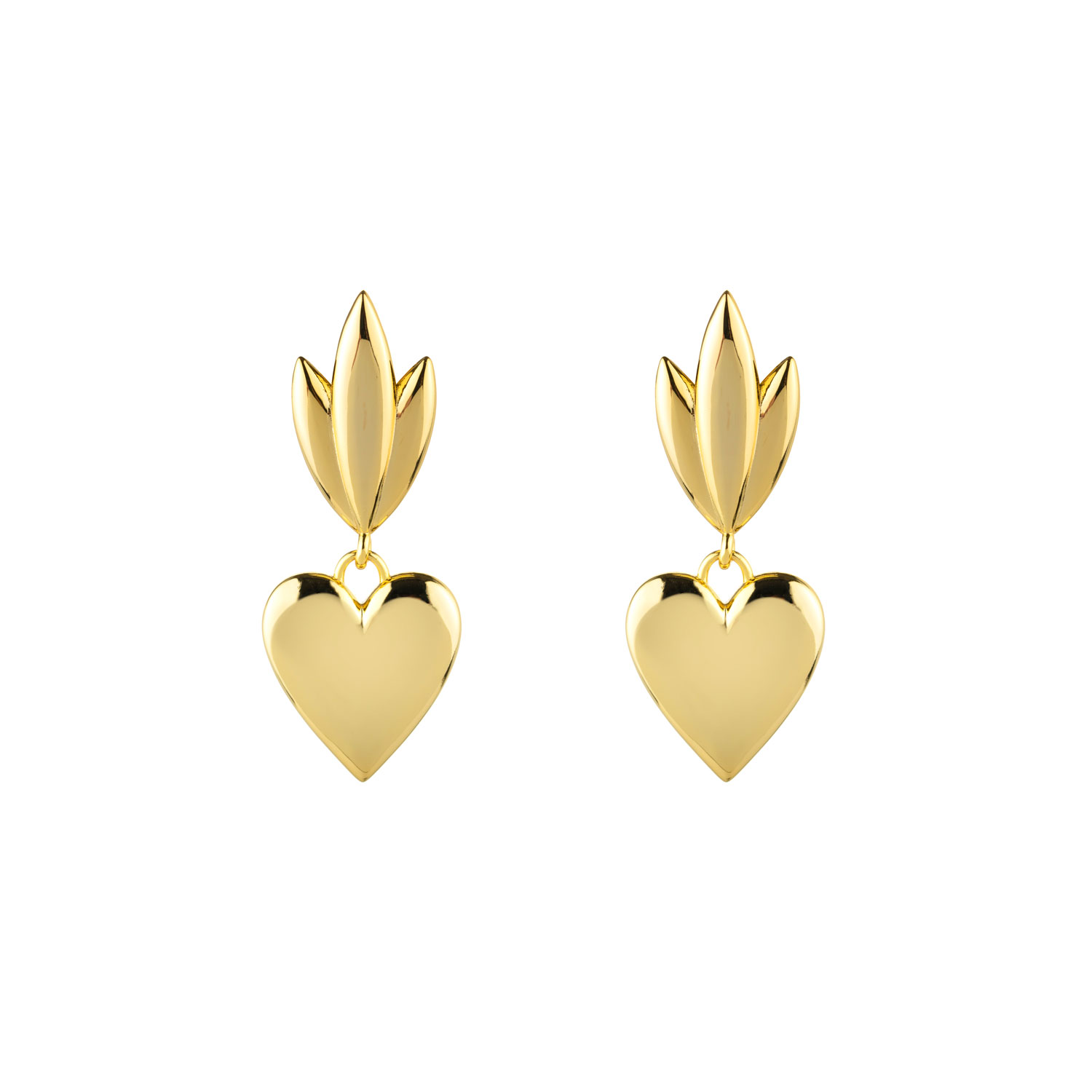 Pendientes Bronce Corazón llameante
