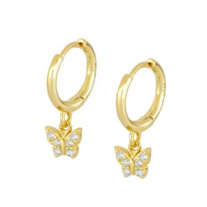 Pendientes Plata Mariposa Circonitas Gold