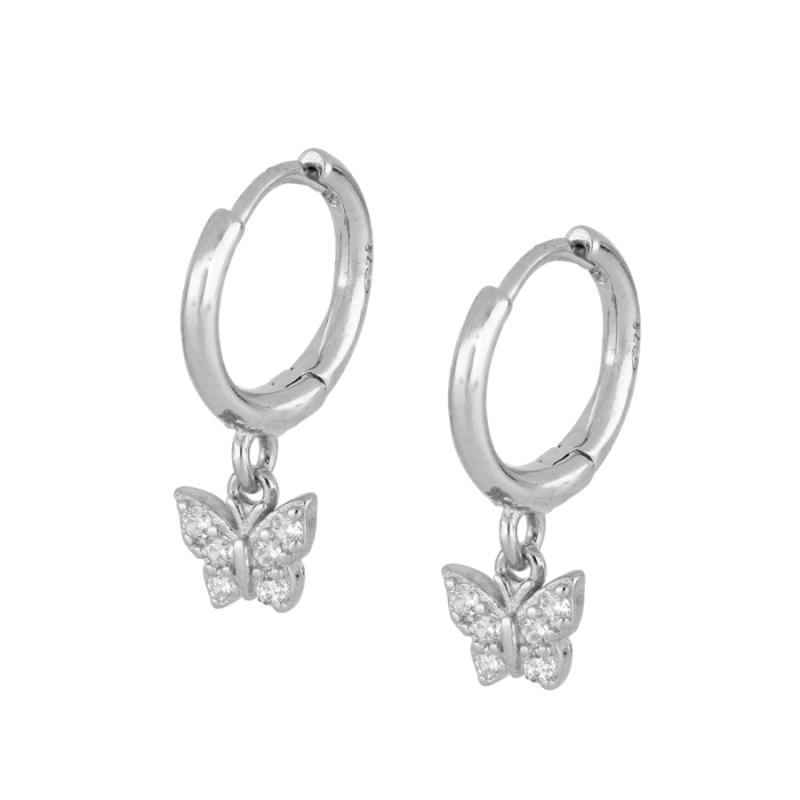 Pendientes Plata Mariposa Circonitas