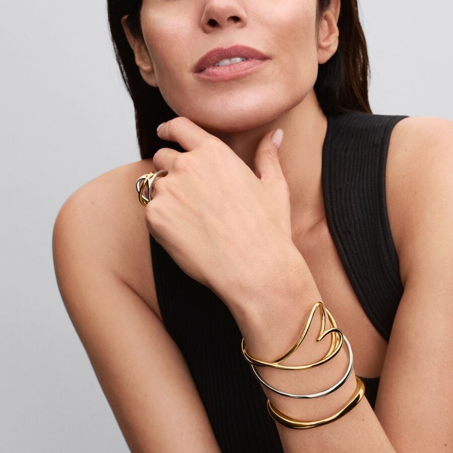 Pulsera Rígida Corazón forma Orgánica - Imagen 4