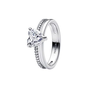 Anillo Corazón Doble Banda 193100C01