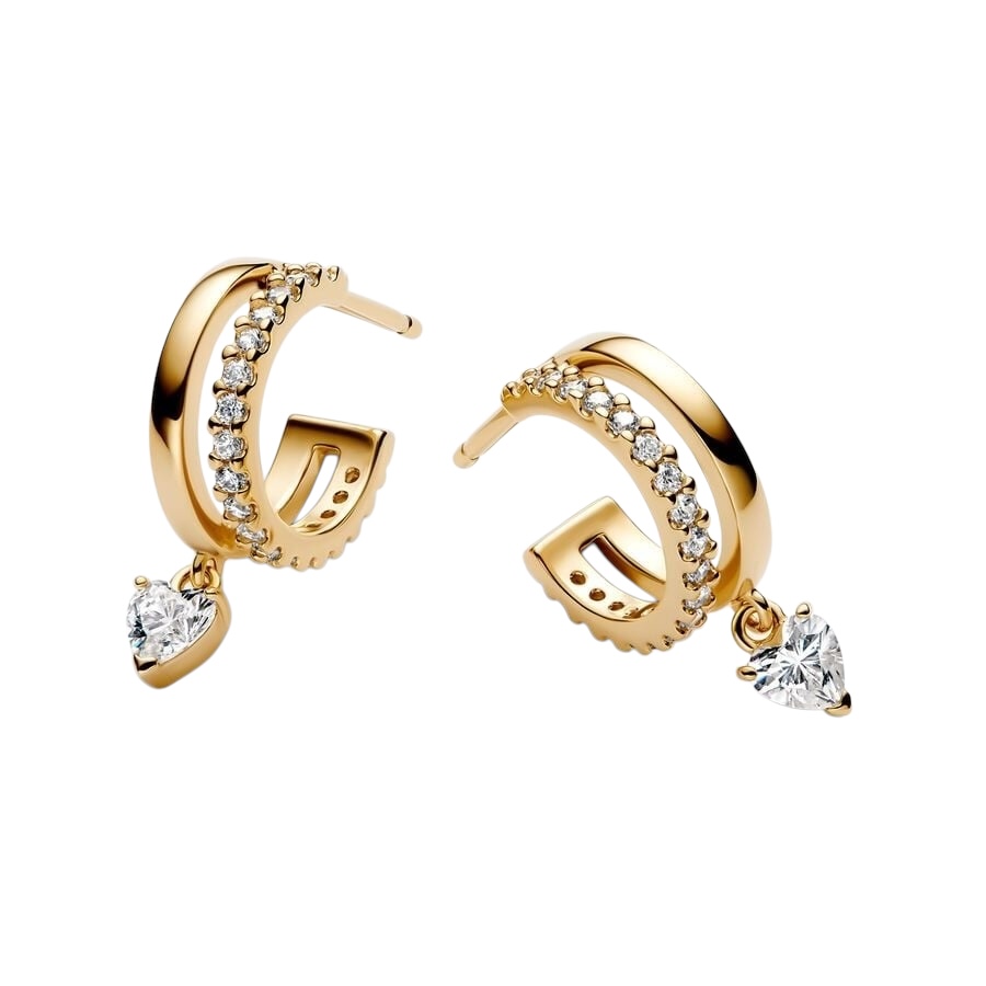 Pendientes de Aro Corazón Colgante 263685C01 - Imagen 2