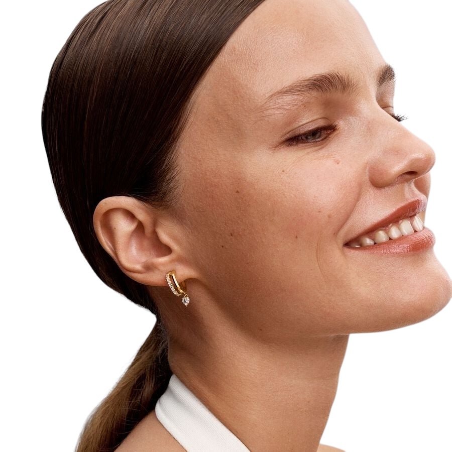 Pendientes de Aro Corazón Colgante 263685C01 - Imagen 4