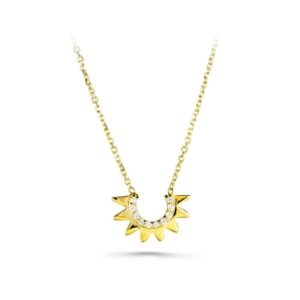 Collar Oro Amarillo de 18k Sol con Circonitas