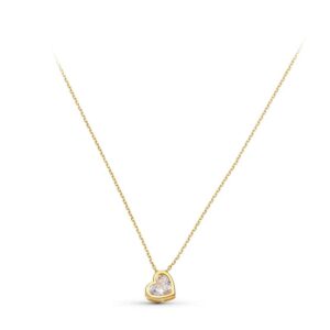 Collar Oro Amarillo de 18k Corazón de Circonita