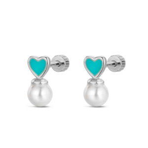 Pendientes Plata Rosca Corazón Perla