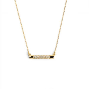 Collar Plata Dorada Barra Circonitas