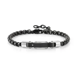 Pulsera Strong Diamond en Pvd Negro con Diamante Blanco 028321 030