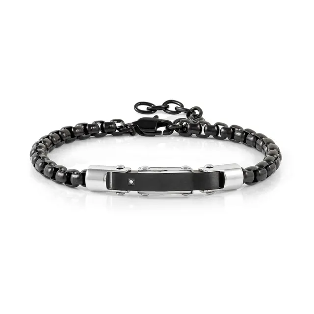 Pulsera Strong Diamond en Pvd Negro con Diamante Blanco 028321 030