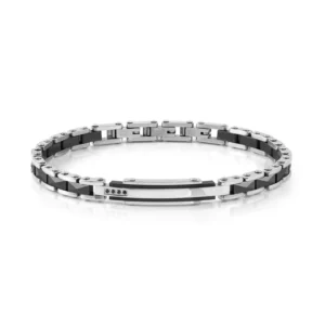 Pulsera Strong Diamond con 4 Diamantes Negros 028325 009
