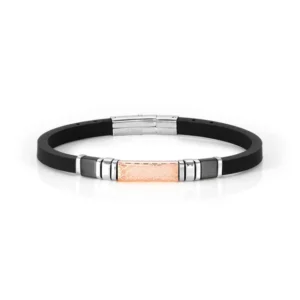 Pulsera City Caucho y Placa Decorada Rose 028807 011