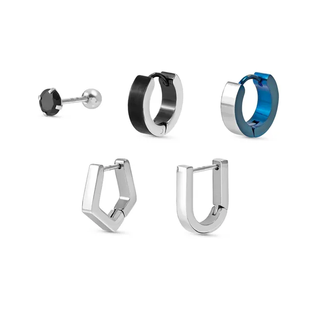 Set de 5 Pendientes B-Yond Híper Ed en Acero y Pvd Negro y Azul 028956 007 (copia)