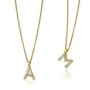 Collar Oro 18k Inicial Brillantes GD1630
