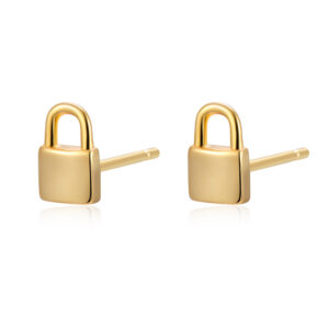 Pendientes Plata Candado Gold