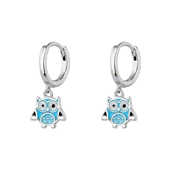 Pendientes Plata Aro Buhito Azul