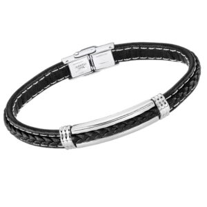 Pulsera Lotus Style Acero Piel LS2405-2/1