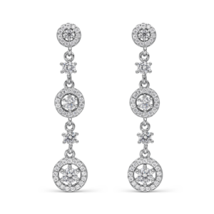 Pendientes Largos de Plata y Circonitas Circulares SEA-101-214-UU