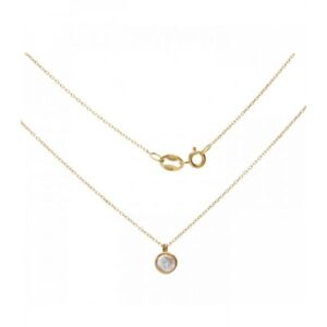 Collar Oro Amarillo Bisel y Circonita