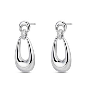 Pendientes plata Eslabón Abierto Circonitas