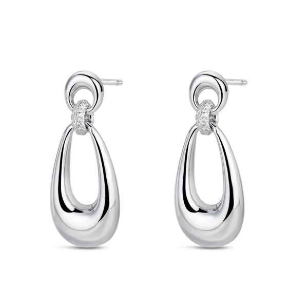 Pendientes plata Eslabón Abierto Circonitas