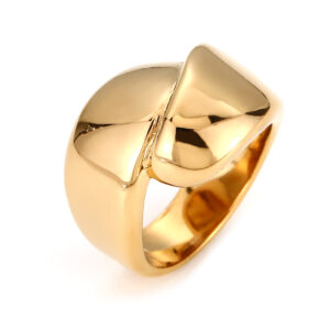 Anillo Acero Dorado Duble Maxi