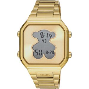 Reloj digital con brazalete de acero IPG dorado D-BEAR 13000134300