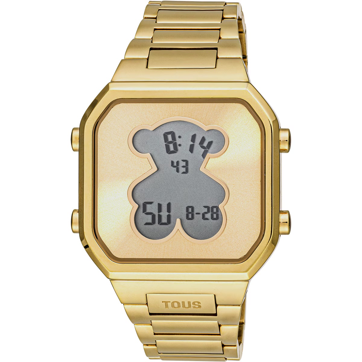 Reloj digital con brazalete de acero IPG dorado D-BEAR 13000134300