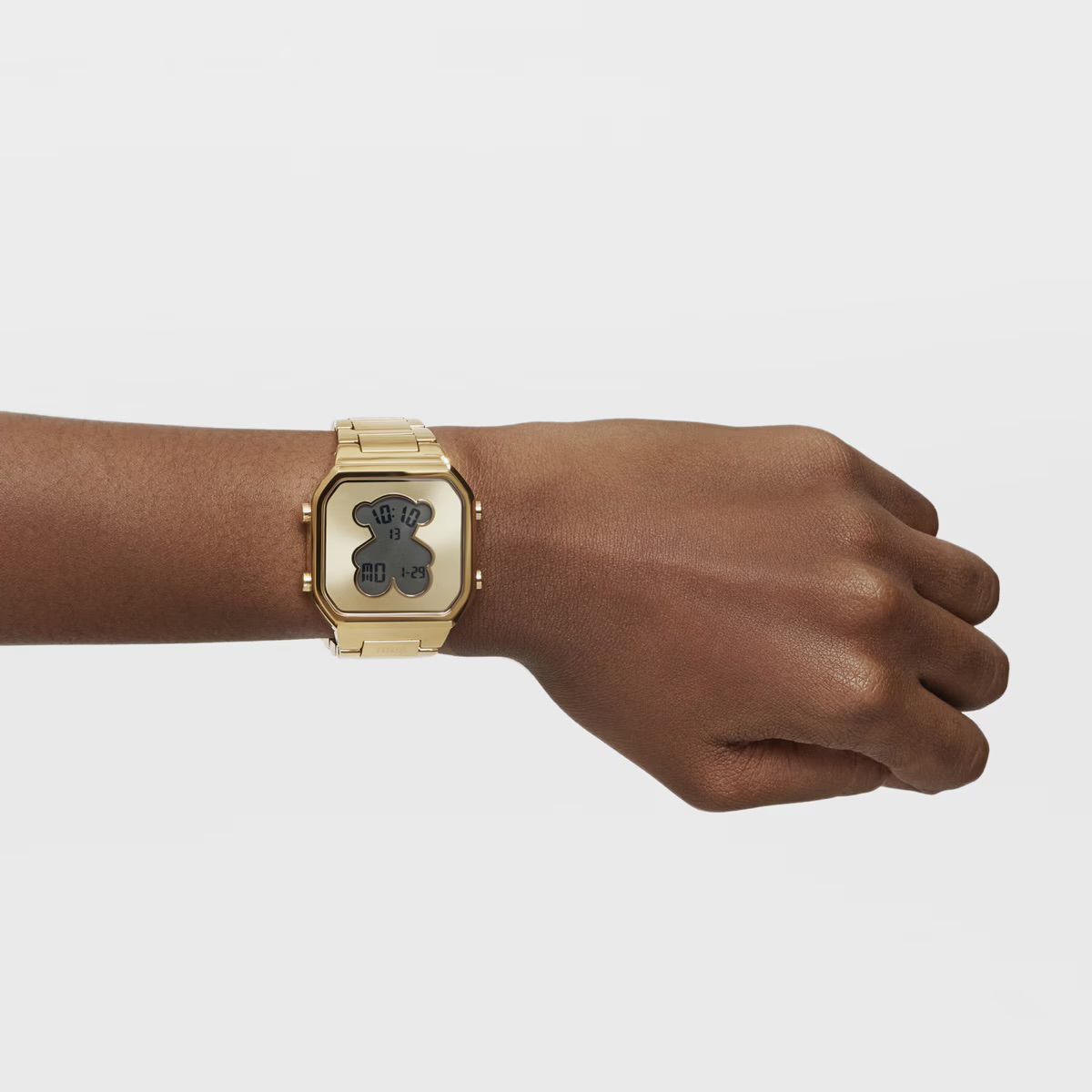 Reloj digital con brazalete de acero IPG dorado D-BEAR 13000134300 - Imagen 5