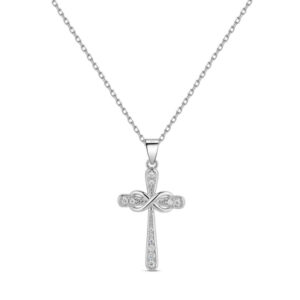 Collar en Plata Cruz Infinito y Circonitas
